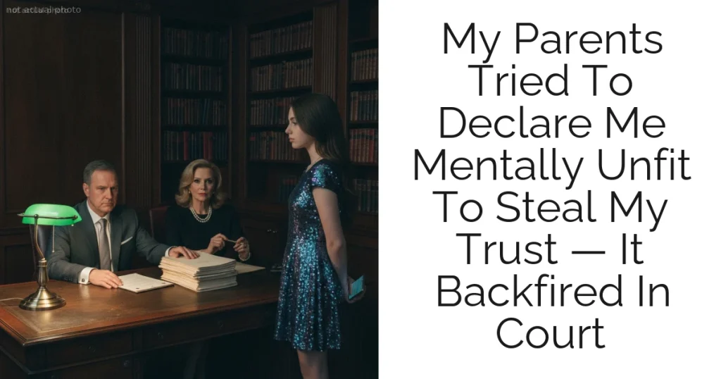 My Parents Tried To Declare Me Mentally Unfit To Steal My Trust — It Backfired In Court