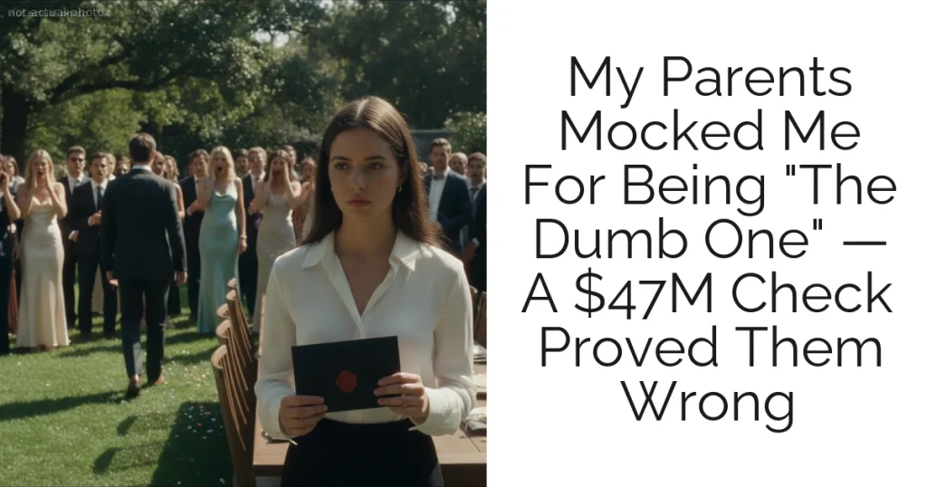 My Parents Mocked Me For Being "The Dumb One" — A $47M Check Proved Them Wrong