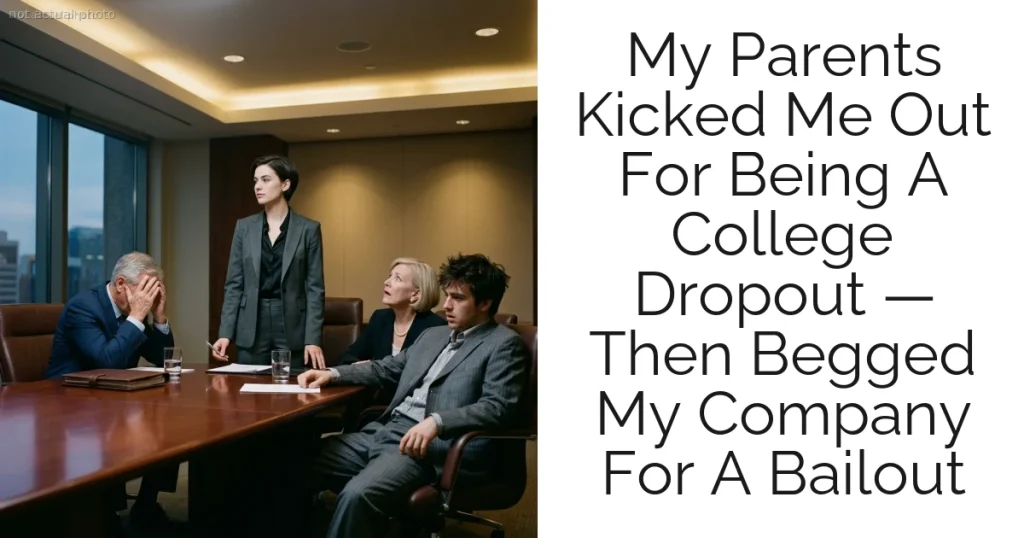 My Parents Kicked Me Out For Being A College Dropout — Then Begged My Company For A Bailout