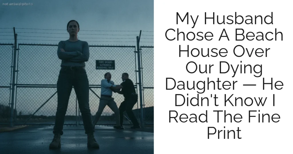 My Husband Chose A Beach House Over Our Dying Daughter — He Didn't Know I Read The Fine Print