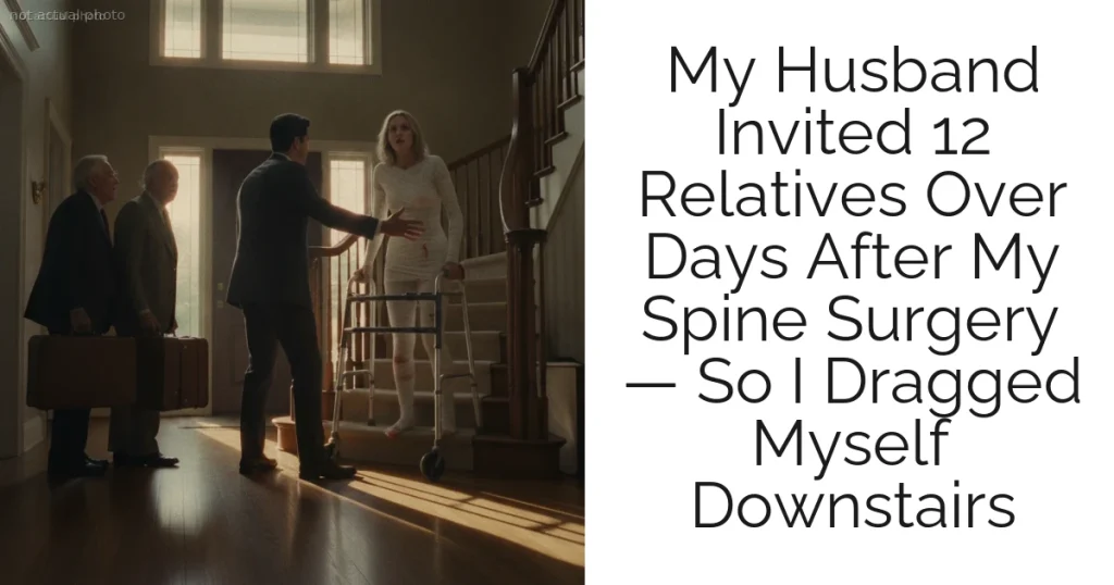 My Husband Invited 12 Relatives Over Days After My Spine Surgery — So I Dragged Myself Downstairs