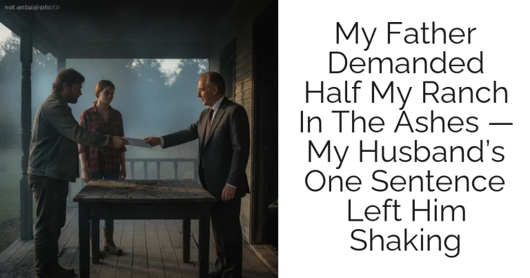 My Father Demanded Half My Ranch In The Ashes — My Husband’s One Sentence Left Him Shaking