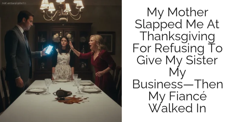 My Mother Slapped Me At Thanksgiving For Refusing To Give My Sister My Business—Then My Fiancé Walked In