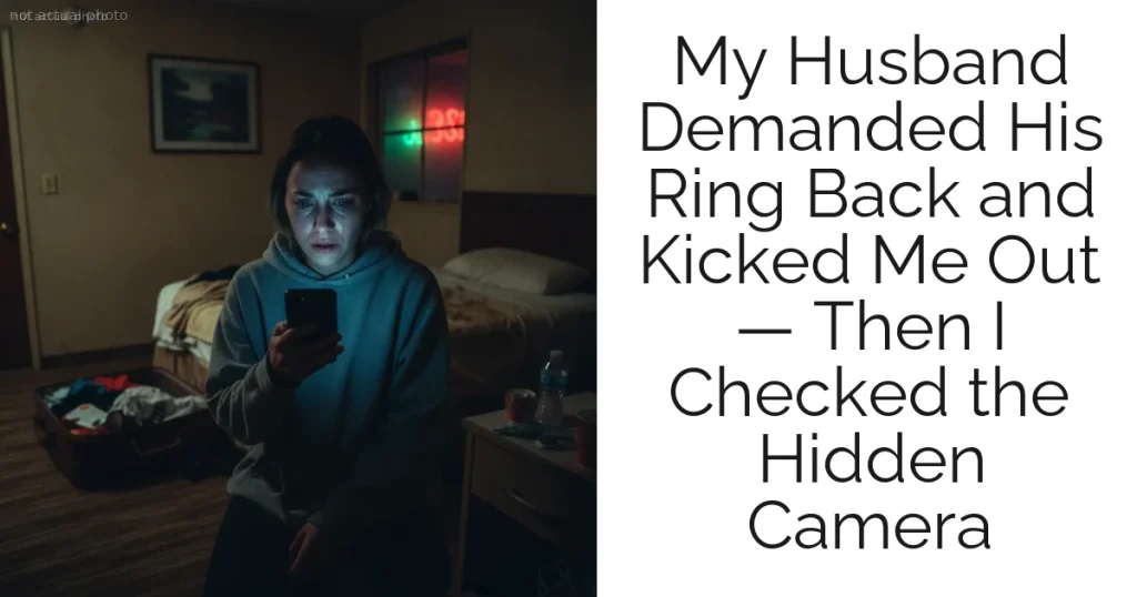 My Husband Demanded His Ring Back and Kicked Me Out — Then I Checked the Hidden Camera