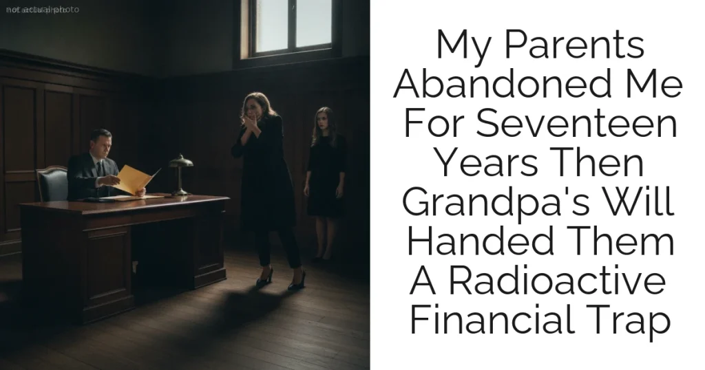 My Parents Abandoned Me For Seventeen Years Then Grandpa's Will Handed Them A Radioactive Financial Trap