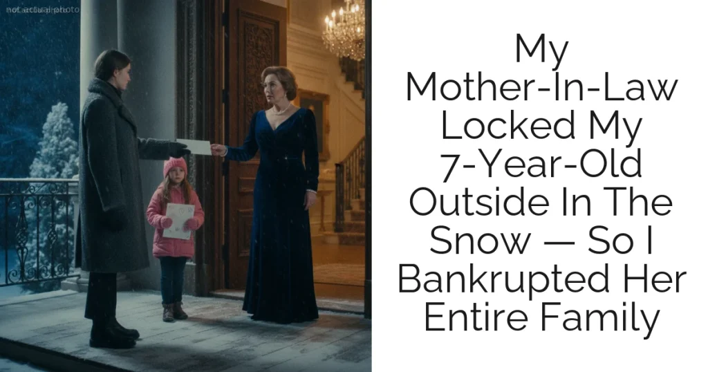 My Mother-In-Law Locked My 7-Year-Old Outside In The Snow — So I Bankrupted Her Entire Family