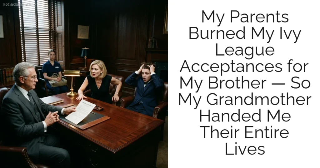 My Parents Burned My Ivy League Acceptances for My Brother — So My Grandmother Handed Me Their Entire Lives