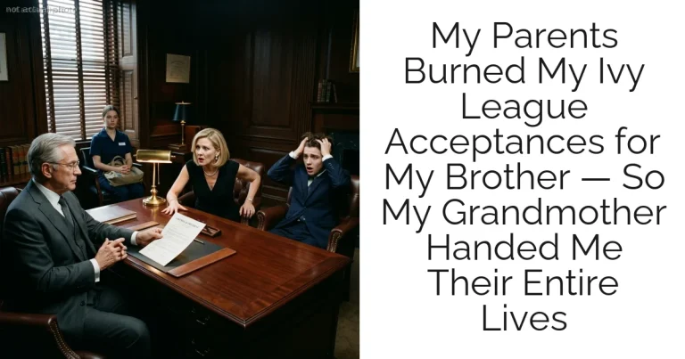 My Parents Burned My Ivy League Acceptances for My Brother — So My Grandmother Handed Me Their Entire Lives