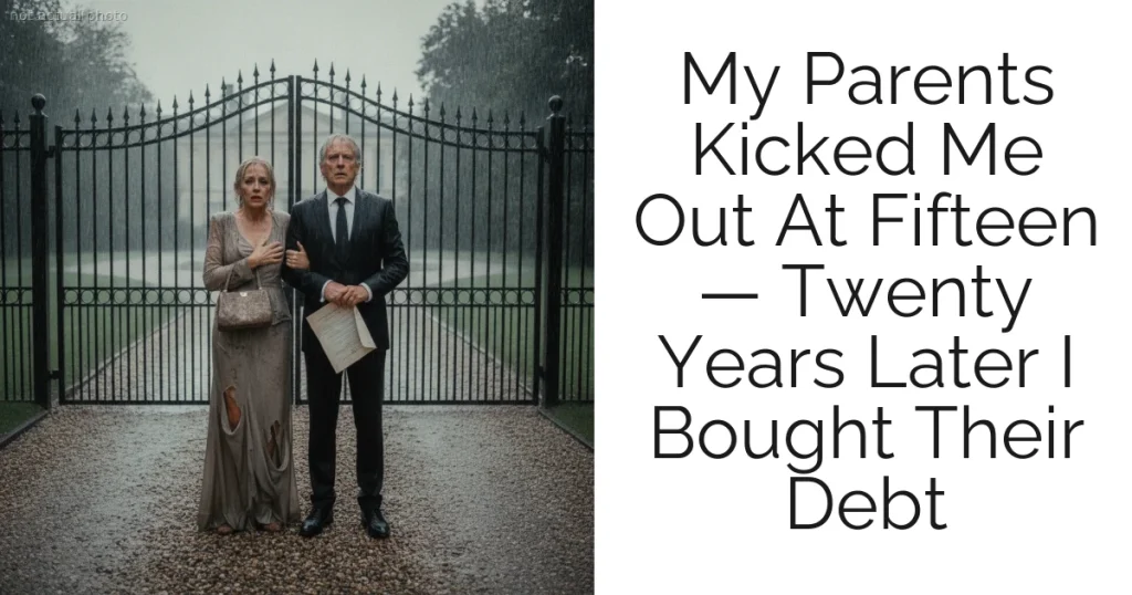 My Parents Kicked Me Out At Fifteen — Twenty Years Later I Bought Their Debt