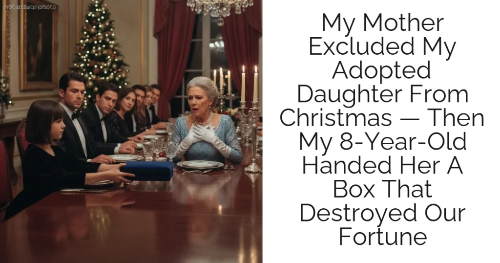 My Mother Excluded My Adopted Daughter From Christmas — Then My 8-Year-Old Handed Her A Box That Destroyed Our Fortune