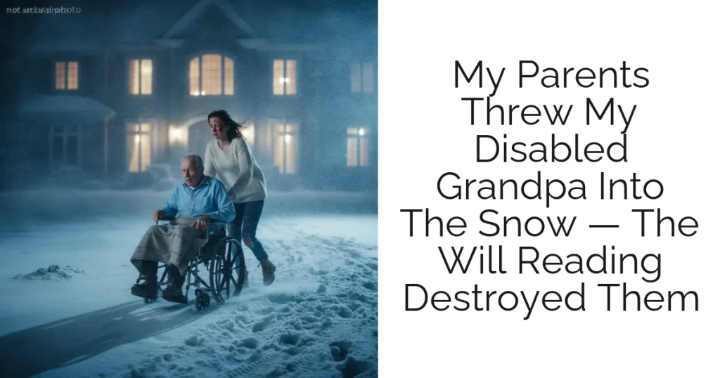 My Parents Threw My Disabled Grandpa Into The Snow — The Will Reading Destroyed Them