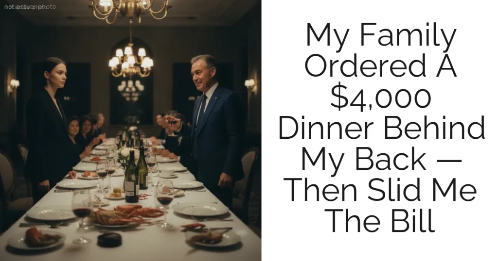 My Family Ordered A $4,000 Dinner Behind My Back — Then Slid Me The Bill