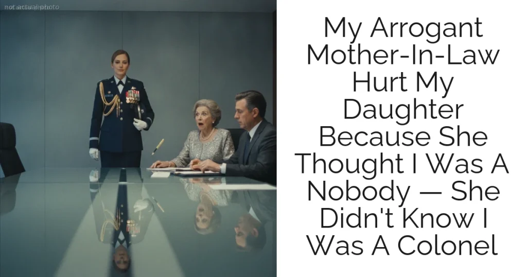 My Arrogant Mother-In-Law Hurt My Daughter Because She Thought I Was A Nobody — She Didn't Know I Was A Colonel