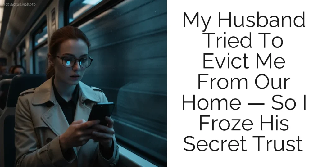 My Husband Tried To Evict Me From Our Home — So I Froze His Secret Trust