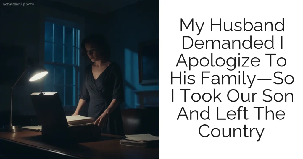 My Husband Demanded I Apologize To His Family—So I Took Our Son And Left The Country