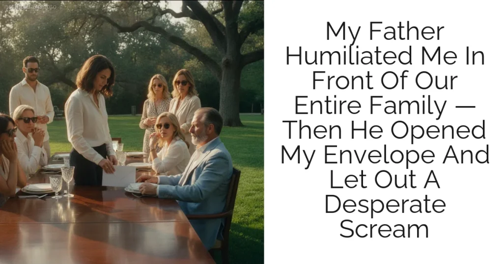My Father Humiliated Me In Front Of Our Entire Family — Then He Opened My Envelope And Let Out A Desperate Scream