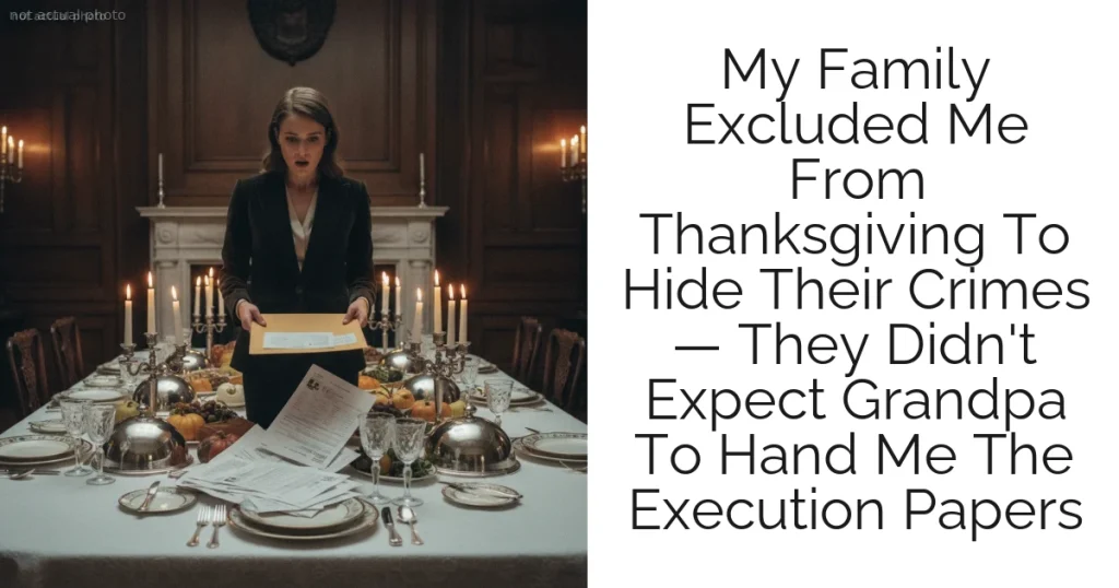 My Family Excluded Me From Thanksgiving To Hide Their Crimes — They Didn't Expect Grandpa To Hand Me The Execution Papers