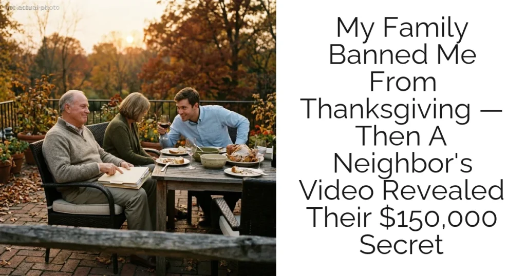 My Family Banned Me From Thanksgiving — Then A Neighbor's Video Revealed Their $150,000 Secret