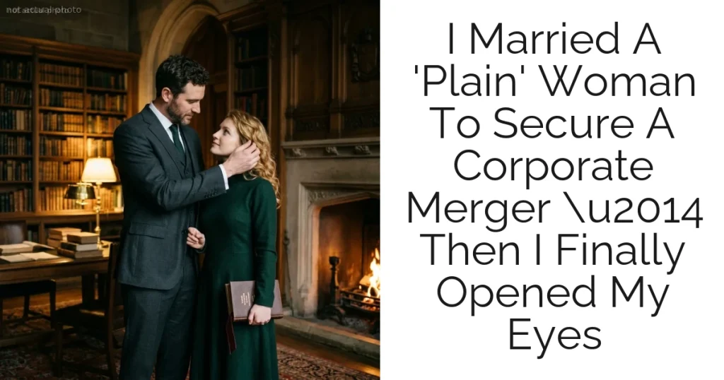 I Married A 'Plain' Woman To Secure A Corporate Merger u2014 Then I Finally Opened My Eyes