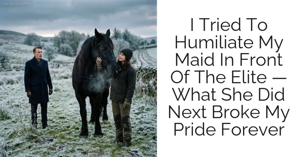 I Tried To Humiliate My Maid In Front Of The Elite — What She Did Next Broke My Pride Forever