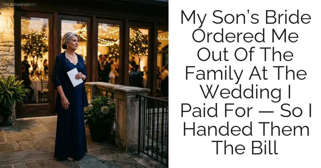 My Son’s Bride Ordered Me Out Of The Family At The Wedding I Paid For — So I Handed Them The Bill