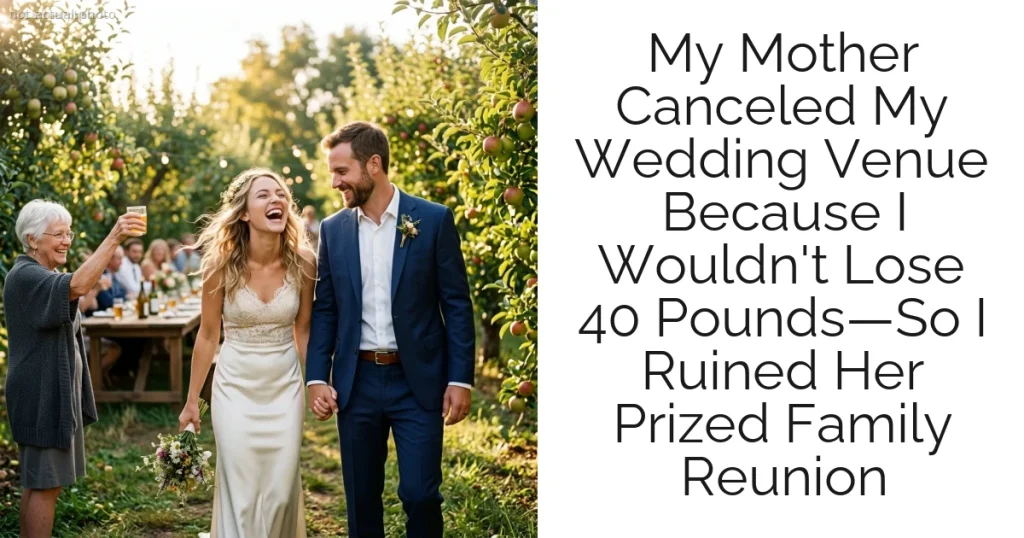 My Mother Canceled My Wedding Venue Because I Wouldn't Lose 40 Pounds—So I Ruined Her Prized Family Reunion