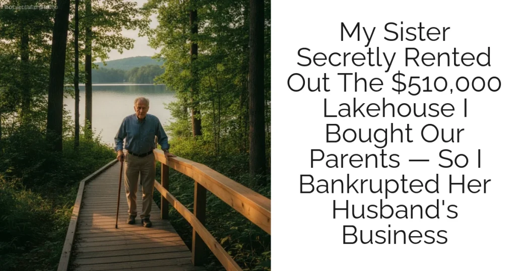 My Sister Secretly Rented Out The $510,000 Lakehouse I Bought Our Parents — So I Bankrupted Her Husband's Business