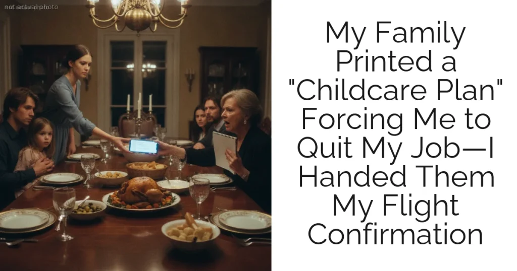 My Family Printed a "Childcare Plan" Forcing Me to Quit My Job—I Handed Them My Flight Confirmation