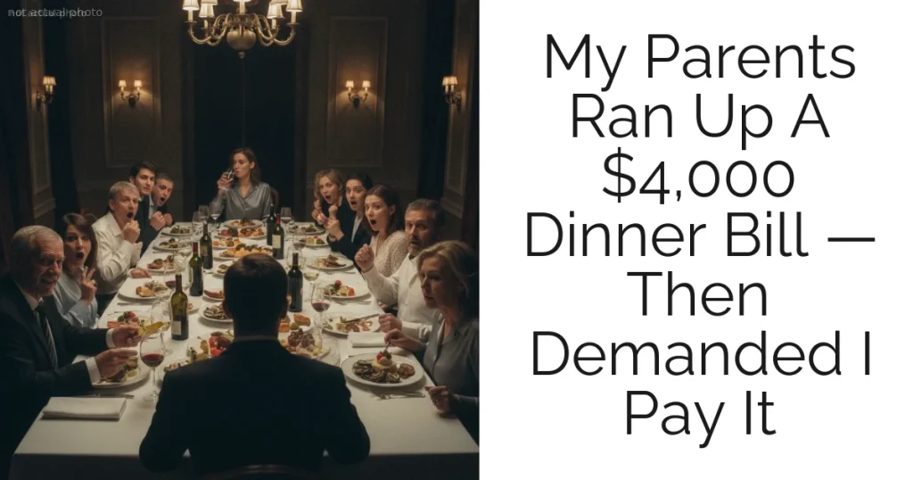 My Parents Ran Up A $4,000 Dinner Bill — Then Demanded I Pay It