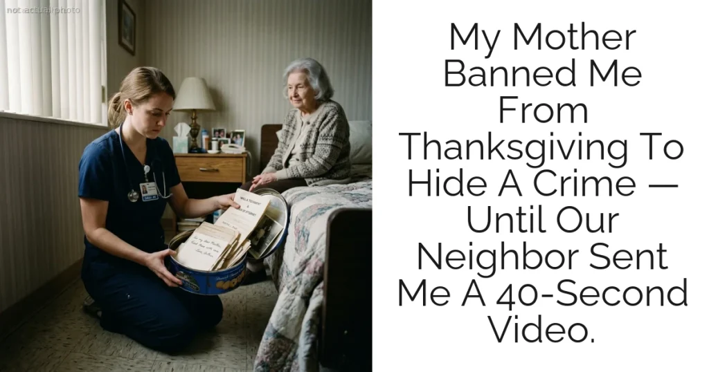 My Mother Banned Me From Thanksgiving To Hide A Crime — Until Our Neighbor Sent Me A 40-Second Video.
