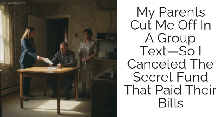 My Parents Cut Me Off In A Group Text—So I Canceled The Secret Fund That Paid Their Bills
