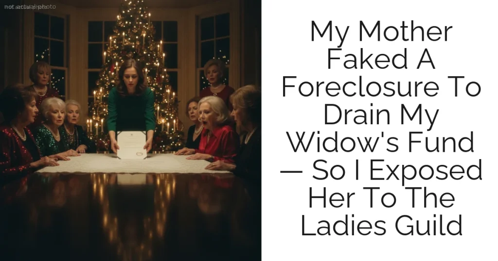 My Mother Faked A Foreclosure To Drain My Widow's Fund — So I Exposed Her To The Ladies Guild