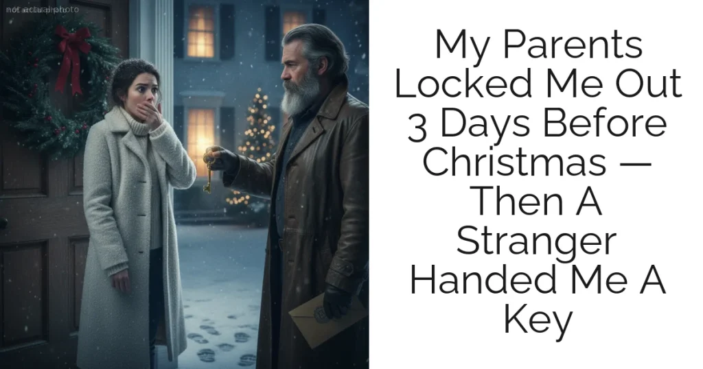 My Parents Locked Me Out 3 Days Before Christmas — Then A Stranger Handed Me A Key