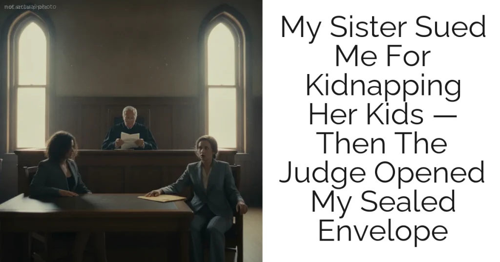 My Sister Sued Me For Kidnapping Her Kids — Then The Judge Opened My Sealed Envelope