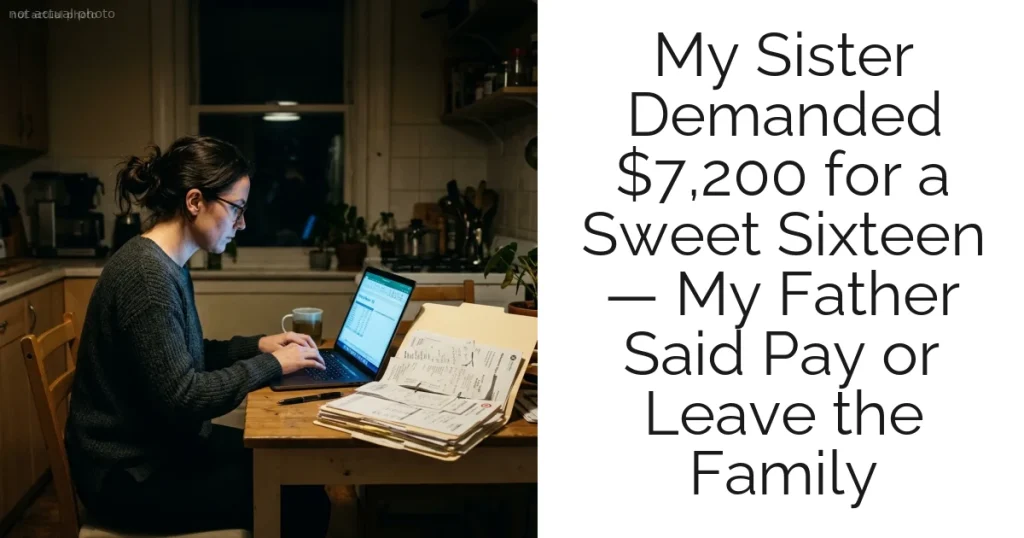 My Sister Demanded $7,200 for a Sweet Sixteen — My Father Said Pay or Leave the Family