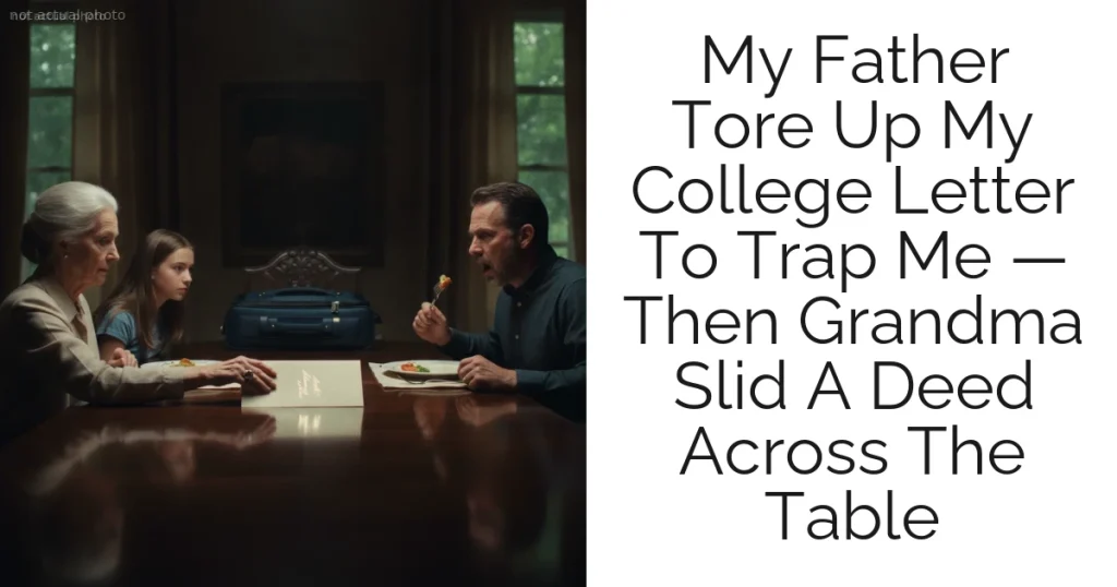 My Father Tore Up My College Letter To Trap Me — Then Grandma Slid A Deed Across The Table