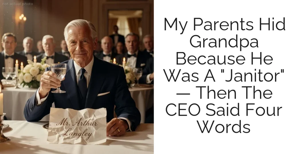 My Parents Hid Grandpa Because He Was A "Janitor" — Then The CEO Said Four Words