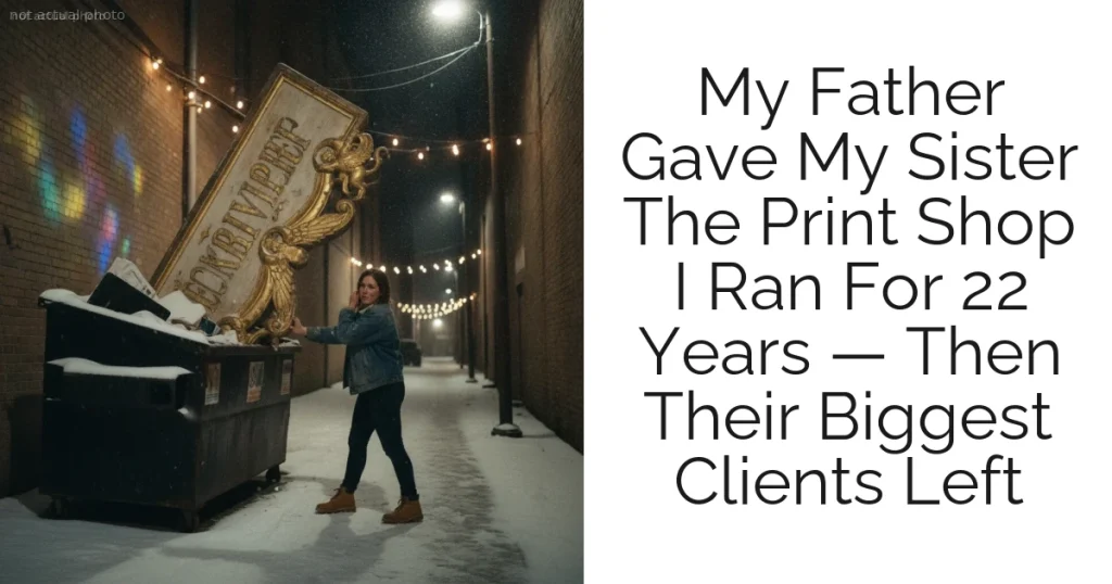 My Father Gave My Sister The Print Shop I Ran For 22 Years — Then Their Biggest Clients Left