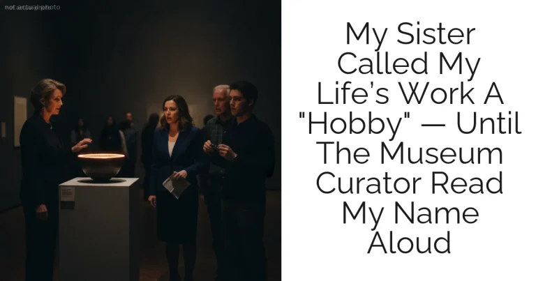My Sister Called My Life’s Work A "Hobby" — Until The Museum Curator Read My Name Aloud