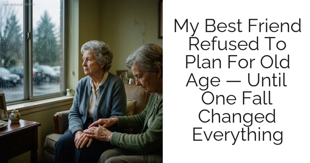 My Best Friend Refused To Plan For Old Age — Until One Fall Changed Everything