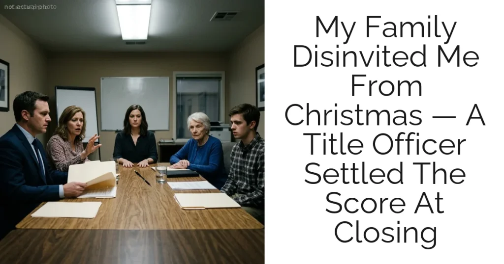 My Family Disinvited Me From Christmas — A Title Officer Settled The Score At Closing
