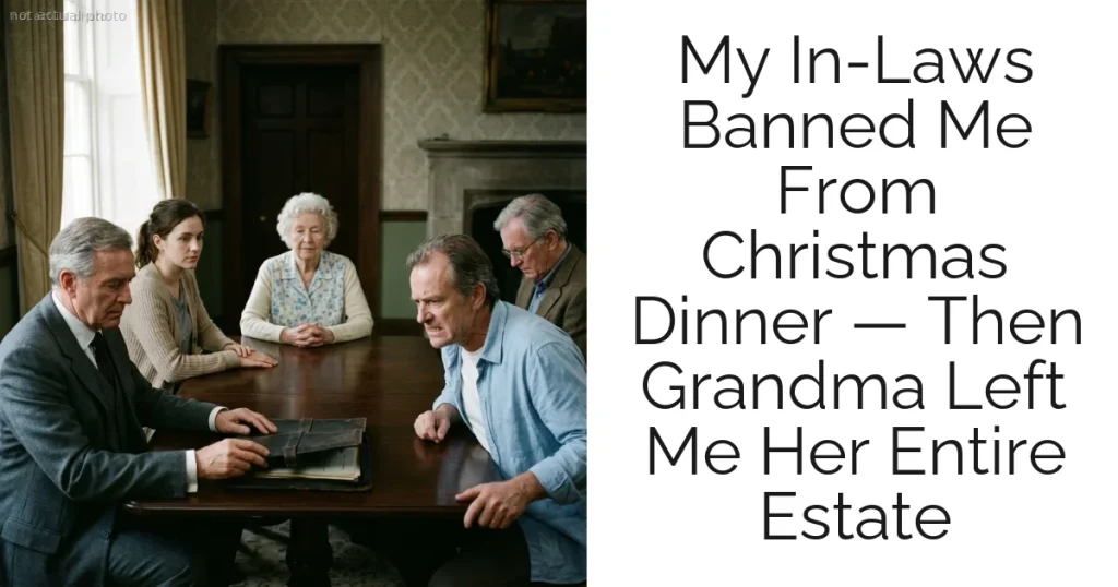 My In-Laws Banned Me From Christmas Dinner — Then Grandma Left Me Her Entire Estate