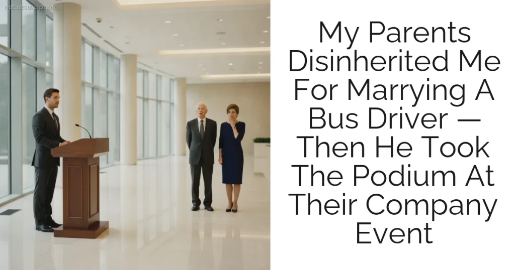 My Parents Disinherited Me For Marrying A Bus Driver — Then He Took The Podium At Their Company Event