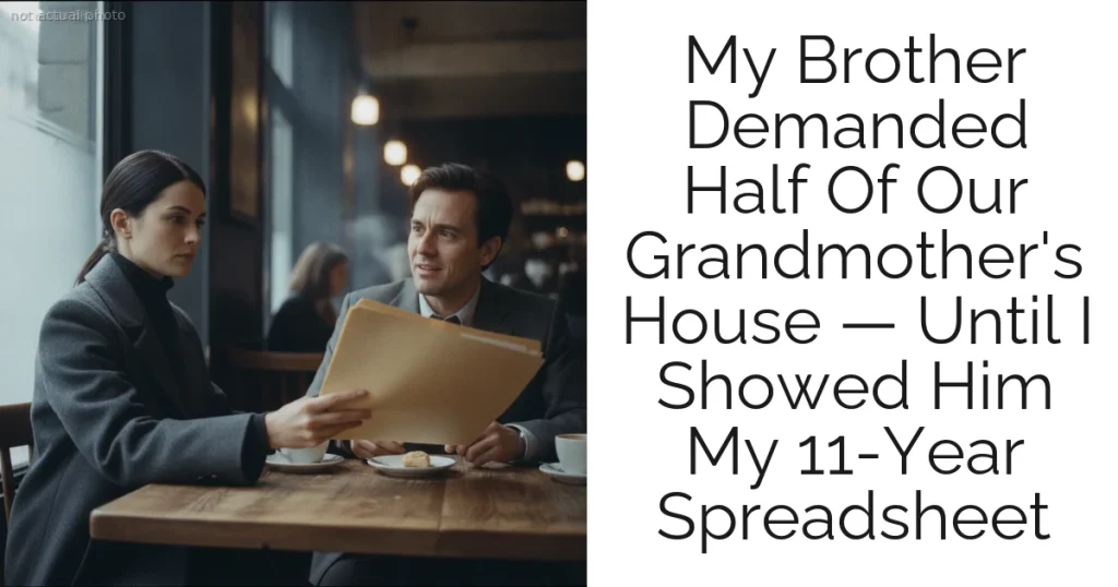 My Brother Demanded Half Of Our Grandmother's House — Until I Showed Him My 11-Year Spreadsheet