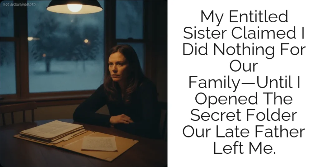 My Entitled Sister Claimed I Did Nothing For Our Family—Until I Opened The Secret Folder Our Late Father Left Me.
