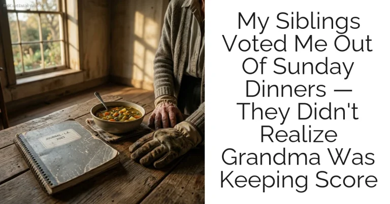 My Siblings Voted Me Out Of Sunday Dinners — They Didn't Realize Grandma Was Keeping Score