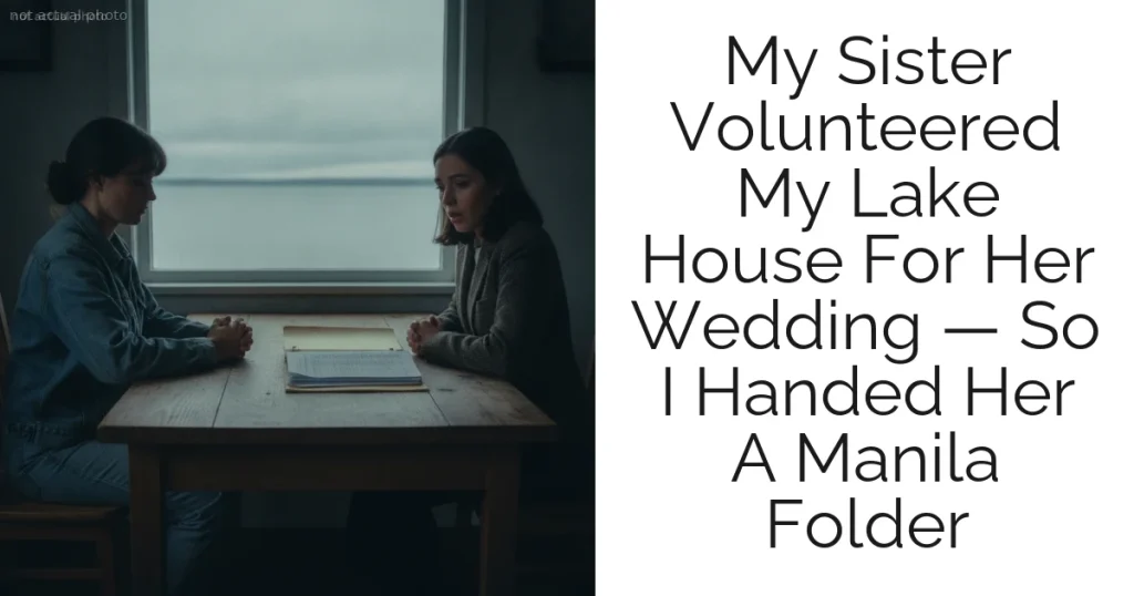 My Sister Volunteered My Lake House For Her Wedding — So I Handed Her A Manila Folder