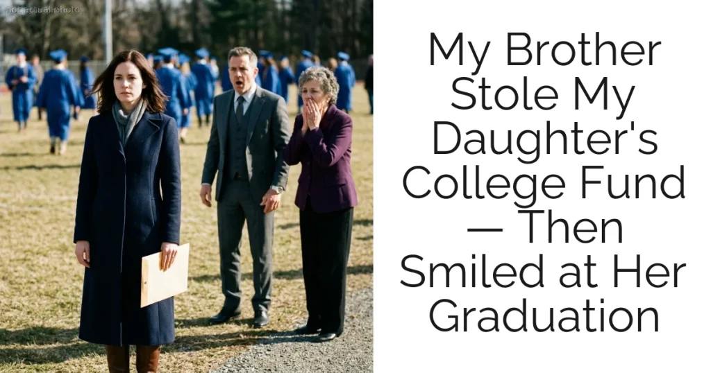 My Brother Stole My Daughter's College Fund — Then Smiled at Her Graduation