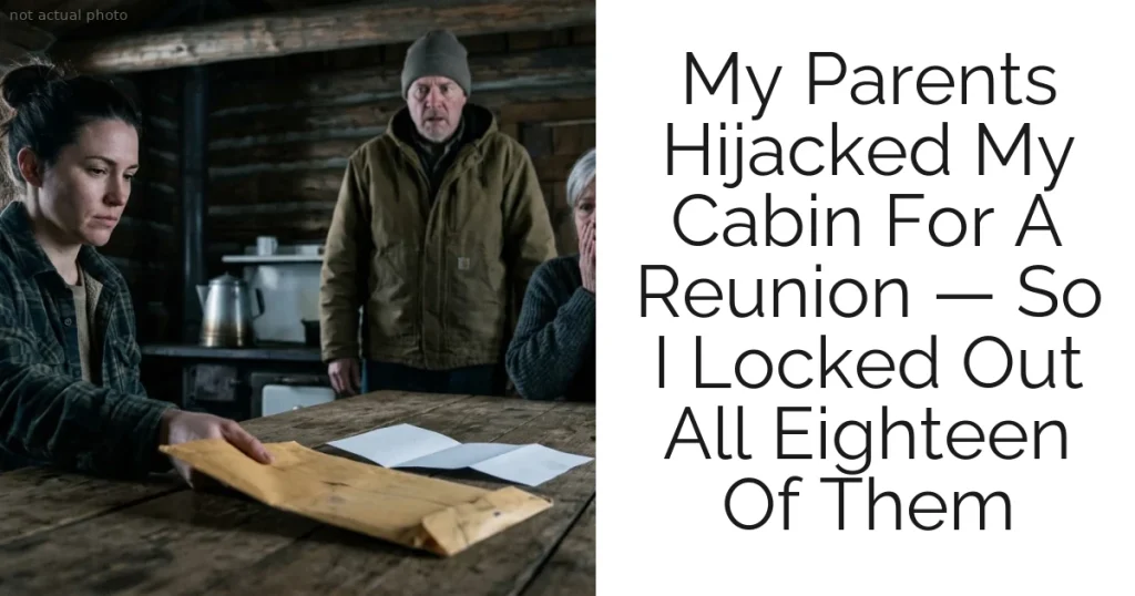 My Parents Hijacked My Cabin For A Reunion — So I Locked Out All Eighteen Of Them