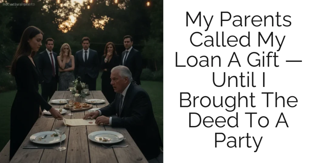 My Parents Called My Loan A Gift — Until I Brought The Deed To A Party
